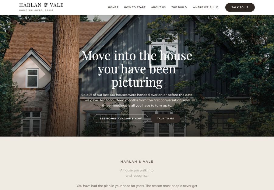 A home builder's website.