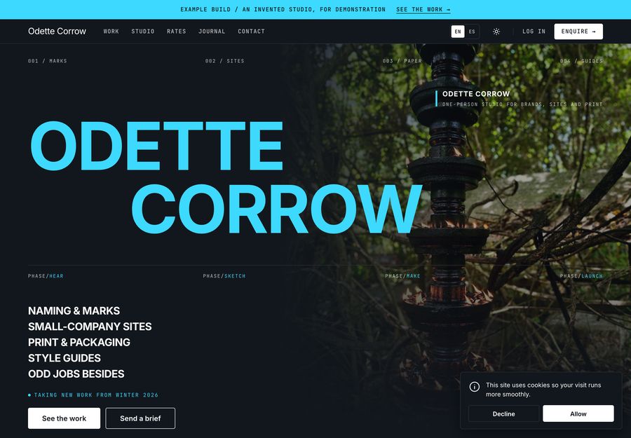 A design studio's website.